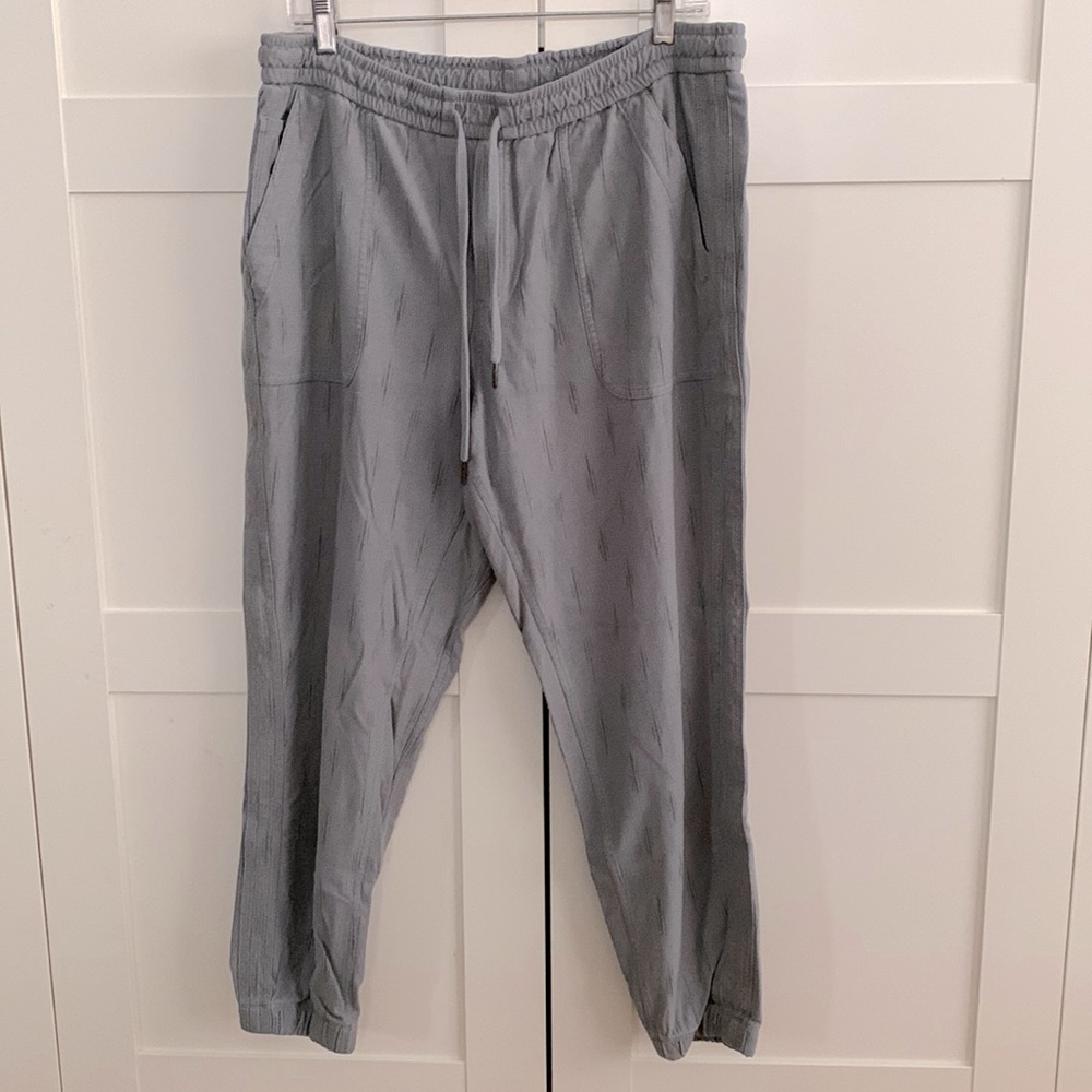 Athleta joggers in a cool blueish gray